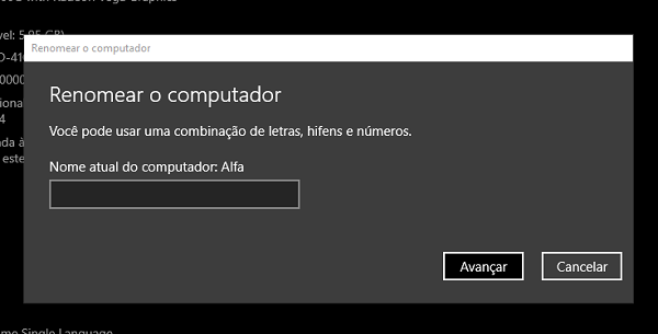 Como alterar o nome de usuário no windows 10