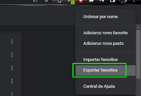 Como fazer backup dos favoritos