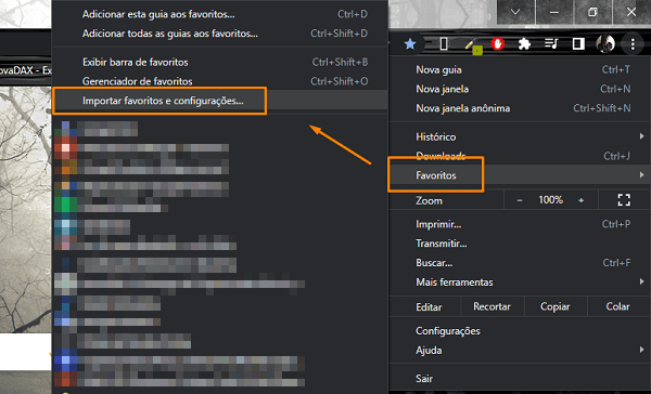 Como transferir os favoritos de um PC para outro