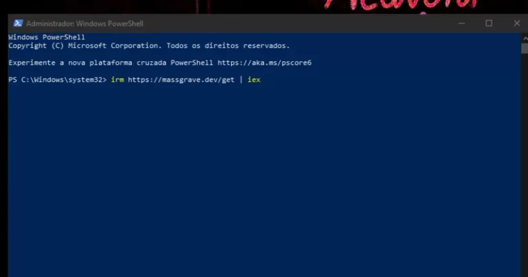 ativar windows 10 powershell